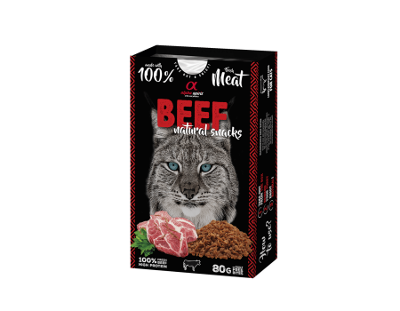 Ласощі для котів Alpha spirit CAT NATURAL SNACK BEEF Натурал Снек, яловичина, 80 г
