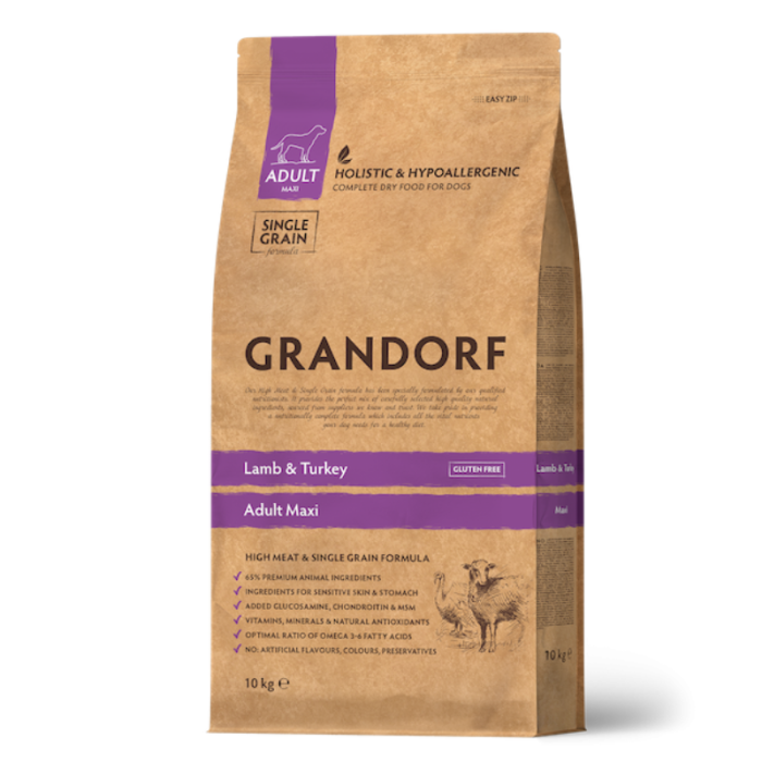 Grandorf  Lamb & Turkey Adult  Large Breed Сухий корм для собак великих порід з 1го року ягня з індичкою, 10 кг
