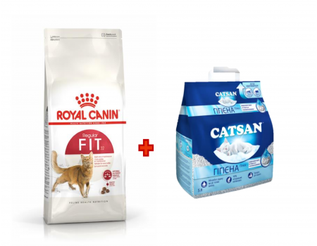 Акція Сухий корм для котів Royal Canin  FIT32 4 кг + Наповнювач для туалетів Catsan 5 л