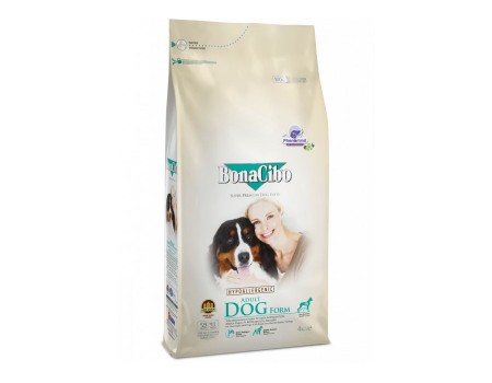Сухой корм BonaCibo Adult Dog Form для стареющих собак и собак с лишним весом, курица/анчоусы/рис, 15 кг