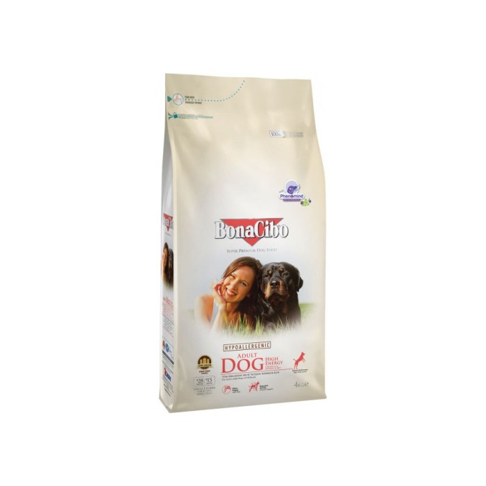 Сухой корм BonaCibo Adult Dog High Energy для взрослых активных собак всех пород, курица/анчоусы/рис, 4 кг