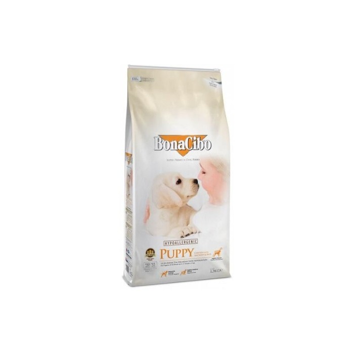 Сухой корм BonaCibo Puppy Chicken&Rice для щенков всех пород, курица/анчоусы/рис, 15 кг