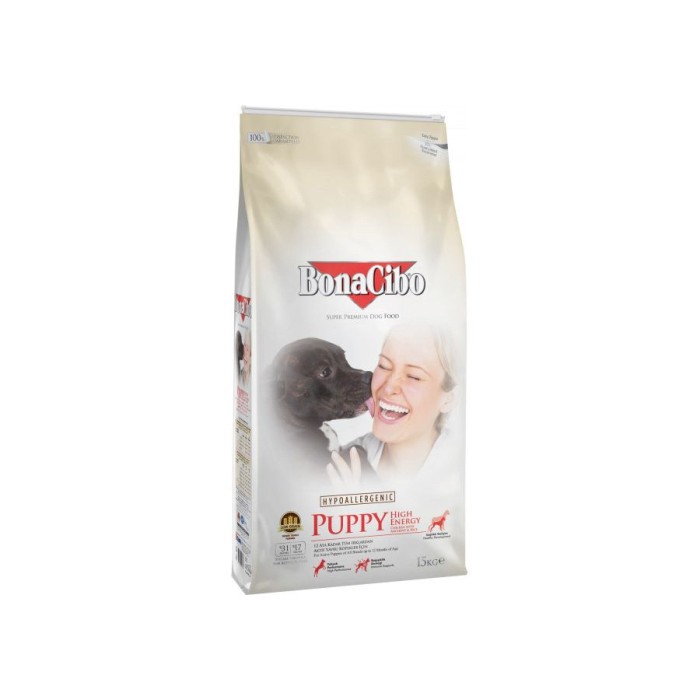 Сухий корм BonaCibo Puppy High Energy Chicken&Rice для активних цуценят всіх порід, курка/рис/анчоуси, 3 кг