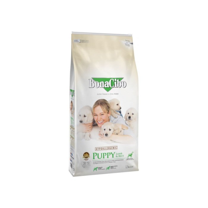 Сухой корм BonaCibo Puppy Lamb&Rice для щенков всех пород, ягнёнок/рис, 3 кг