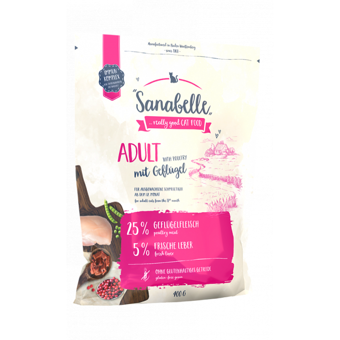 Повсякденний котячий корм Sanabelle Adult з м'ясом свійської птиці для кішок 10кг