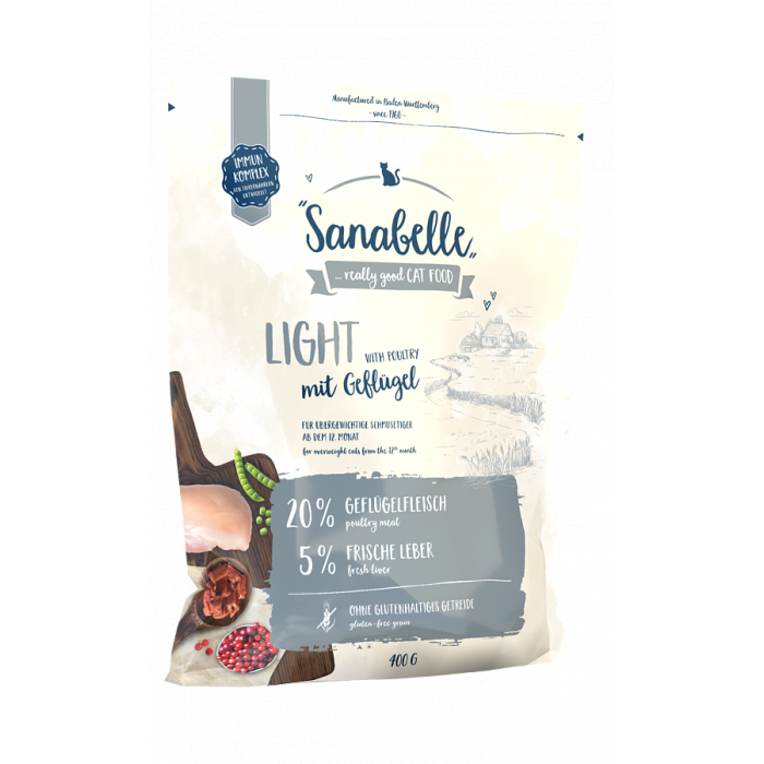 Низкокалорийный кошачий корм Sanabelle Light способствующий снижению веса 0,4кг