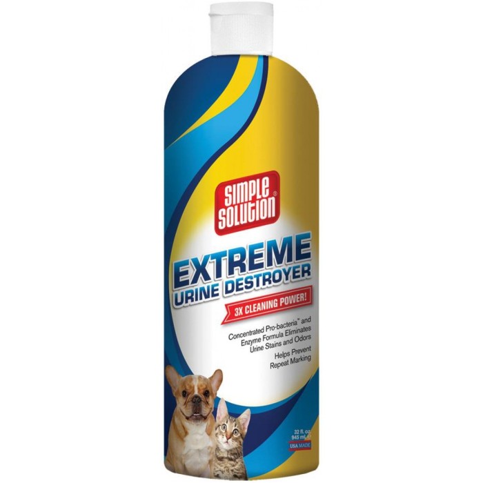 Засіб Simple Solution Extreme Urine Destroyer для нейтралізації запахів та видалення плям сечі домашніх тварин 945 мл