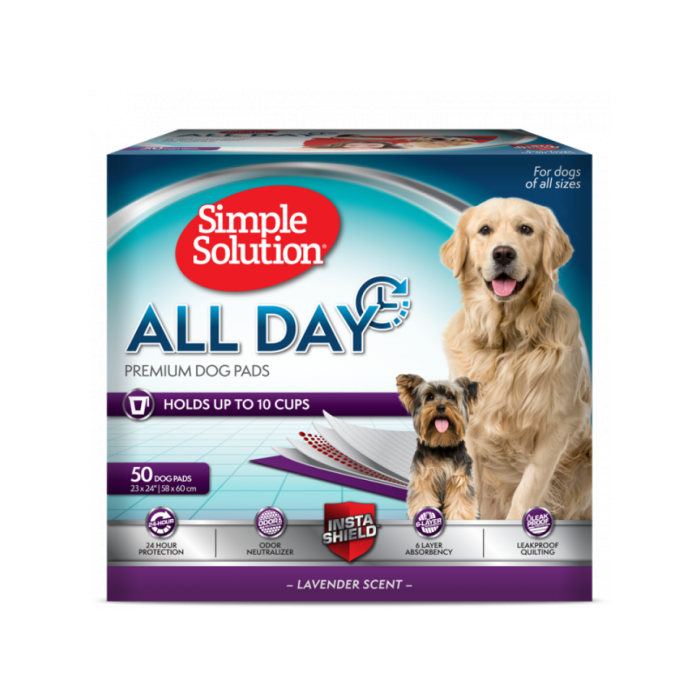 Simple Solution All Day Premium Dog Pads пелюшки для собак 50 шт. 58x60см.