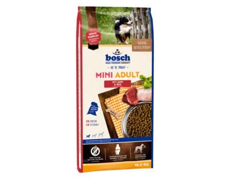 Акция Сухой корм Bosch Mini Adult, ягненок и рис 15кг+3 кг