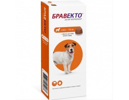 Табл. БРАВЕКТО 250 мг для собак 4.5-10 кг