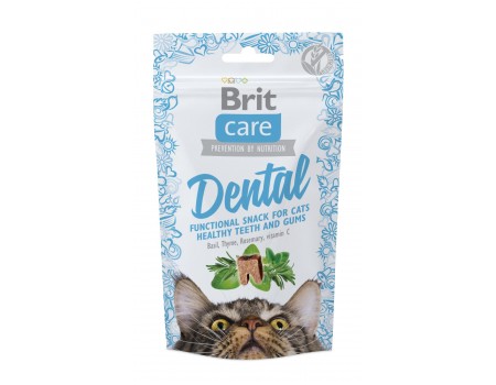 Функціональні ласощі Brit Care Dental з індичкою для котів, 50г
