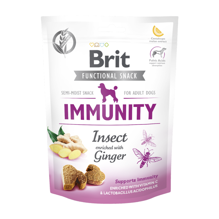 Функциональные лакомство Brit Care Immunity, для собак, насекомые с имбирем, 150 г
