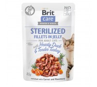 Влажный корм Brit Care Cat pouch, для стерилизованных кошек, филе утки..