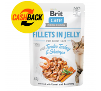 Влажный корм Brit Care Cat pouch, для кошек, филе индейки с креветками..