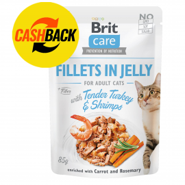 Brit Care Cat pouch 85g филе в желе нежная индейка с креветками..