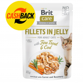 Brit Care Cat pouch 85g филе в желе треска и форель..