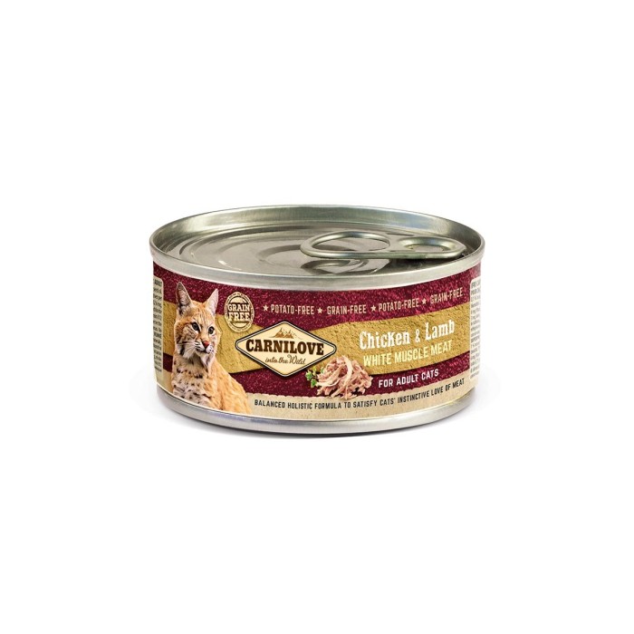 Корм вологий Carnilove Chicken & Lamb, для дорослих котів, з куркою та ягням, 100 г 