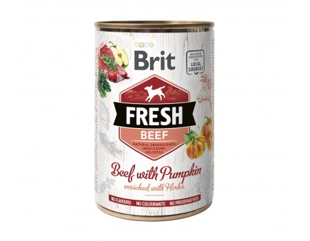Консерва Brit Fresh Beef/Pumpkin, для собак, с говядиной и тыквой, 400 г