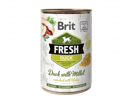 Консерва Brit Fresh Duck / Millet, для собак, з качкою і пшоном, 400 г