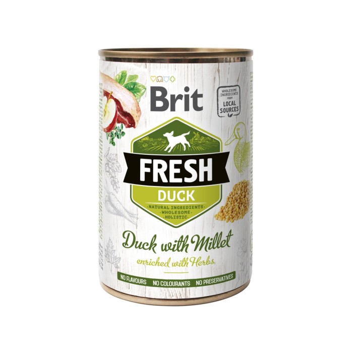 Консерва Brit Fresh Duck / Millet, для собак, з качкою і пшоном, 400 г