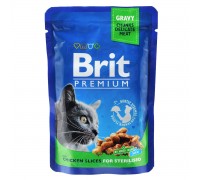 Влажный корм Brit Premium Cat pouch Курица для кастрированных котов и ..