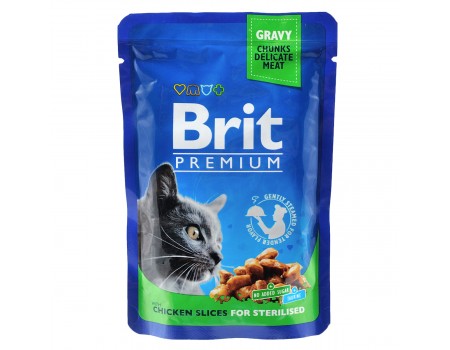 Вологий корм Brit Premium Курка для кастрованих котів та стерилізованих кішок