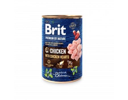 Brit Premium вологий корм для собак з куркою та курячим серцем 0,4 кг