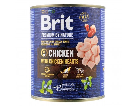 Brit Premium влажный корм для собак с курицей и куриным сердцем 0,8 кг