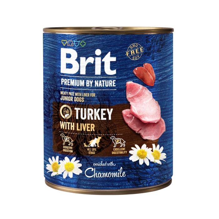 Brit Premium влажный корм для собак с индейкой и индюшиной печенью 0,8 кг