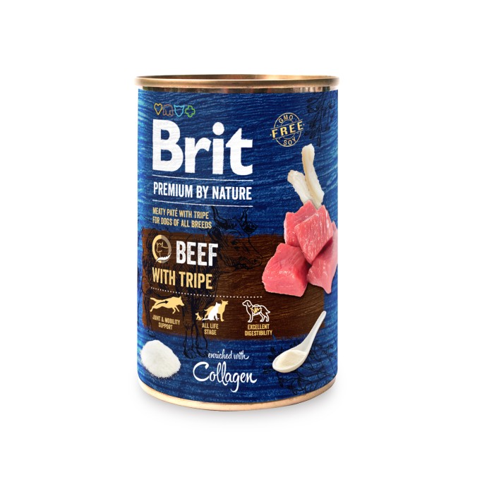 Brit Premium вологий корм для собак з яловичиною та трібухами 0,4 кг