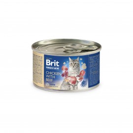 Brit Premium by Nature Cat k 200g курица с говядиной..