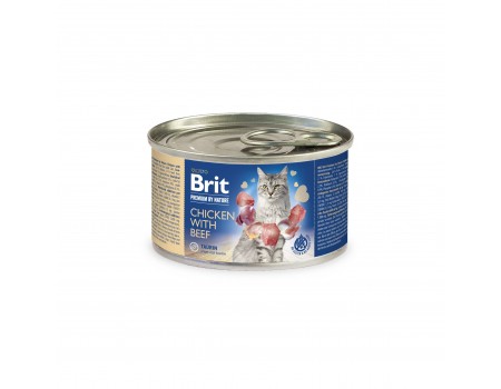 Brit Premium by Nature Cat k 200g курка з яловичиною
