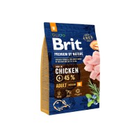 Сухой корм для взрослых собак средних пород Brit Premium Dog Adult M с курицей, 3 кг