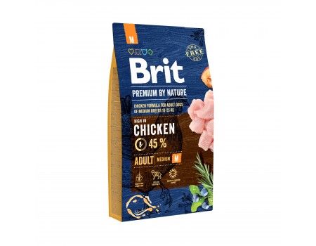 Сухий корм для дорослих собак середніх порід Brit Premium Dog Adult M з куркою, 8 кг