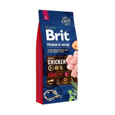 Сухий корм для дорослих собак великих порід Brit Premium Dog Adult L з куркою, 15 кг
