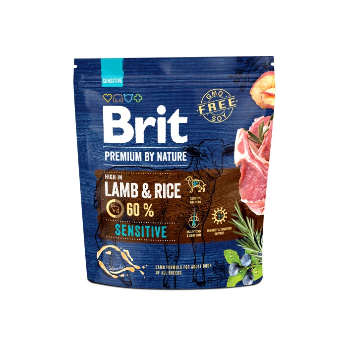 Сухий корм для собак з чутливим травленням Brit Premium Dog Sensitive Lamb з ягням, 1 кг 