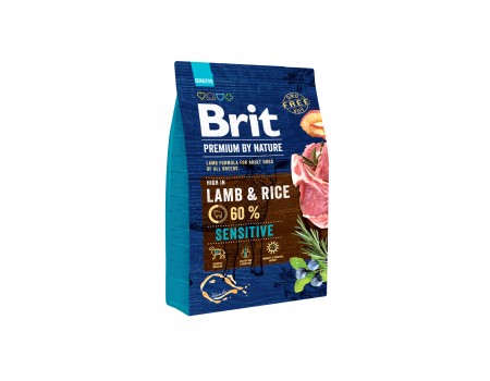 Сухой корм для собак с чувствительным пищеварением Brit Premium Dog Sensitive Lamb с ягненком, 3 кг