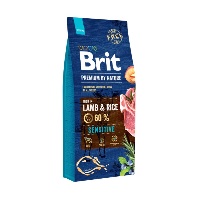 Сухий корм для собак з чутливим травленням Brit Premium Dog Sensitive Lamb з ягням, 15 кг 