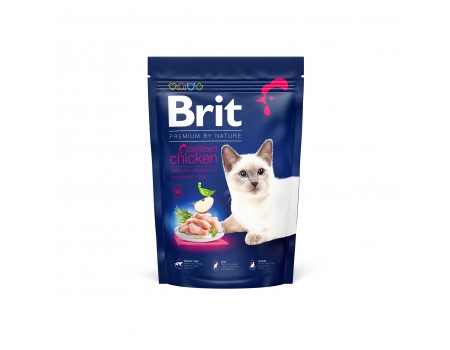 Сухой корм для стерилизованных кошек Brit Premium by Nature Cat Sterilised Chicken с курицей, 1,5 кг