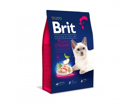 Сухий корм для стерилізованих котів Brit Premium by Nature Cat Sterilised Chicken з куркою, 8 кг
