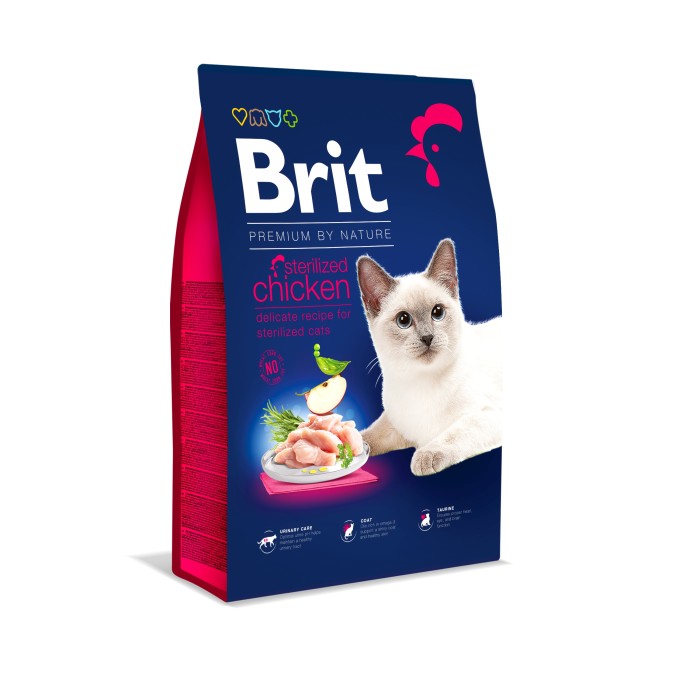 Сухий корм для стерилізованих котів Brit Premium by Nature Cat Sterilised Chicken з куркою, 8 кг