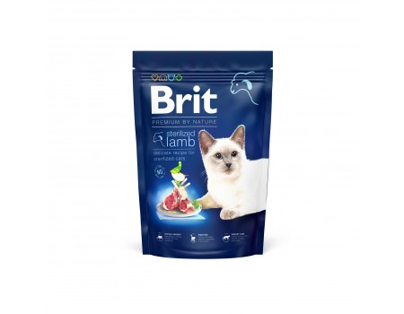 Сухий корм для стерилізованих котів Brit Premium by Nature Cat Sterilized Lamb з ягням, 1,5 кг