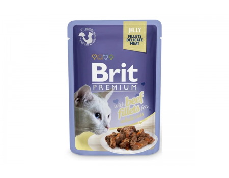 Вологий корм Brit Premium Шматочки філе яловичини в желе
