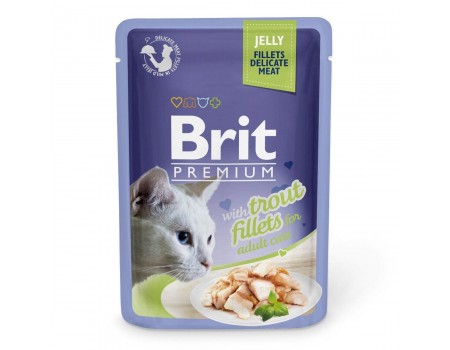 Влажный корм Brit Premium Кусочки филе форели в желе