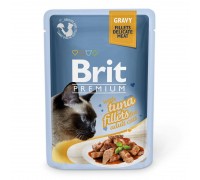 Влажный корм Brit Premium филе тунца в соусе 85г..