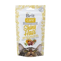 Функціональні ласощі Brit Care Shiny Hair з лососем д/котів, 50г