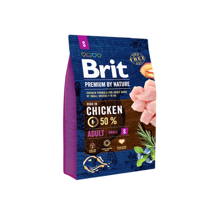 Brit Premium Dog Adult S для дорослих собак маленьких порід 3 кг
