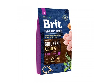 Brit Premium Dog Adult S для дорослих собак маленьких порід 8 кг