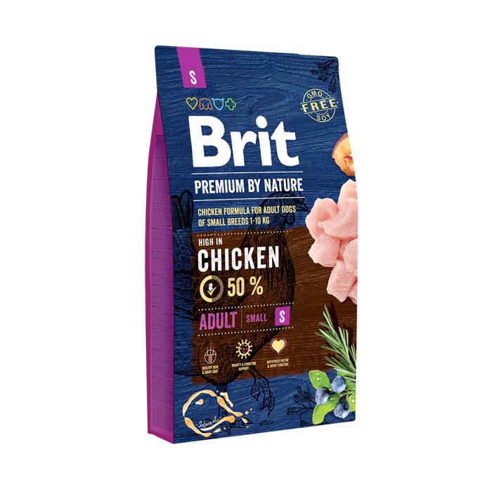 Brit Premium Dog Adult S для дорослих собак маленьких порід 8 кг