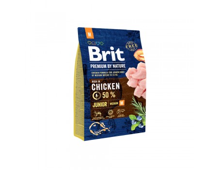 Brit Premium Dog  Junior M для щенков и молодых собак средних пород 3 кг